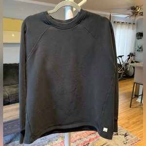 Vuori Restore Organic French Terry Cotton Oversize Crew Sweatshirt -Washed Black